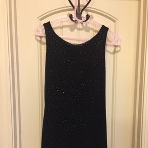 🌷Black velvet sparkle dress w/ scoop back